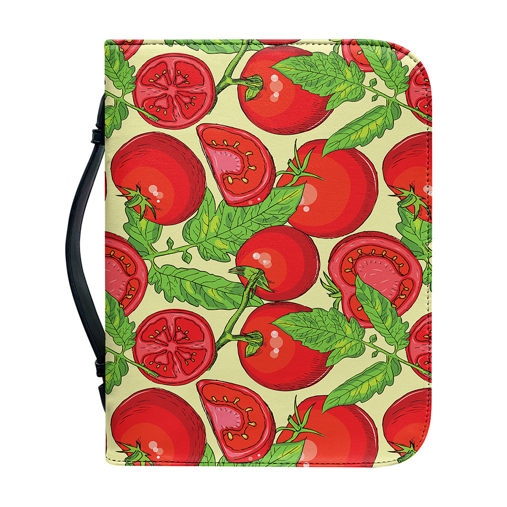 Hand Drawn Tomato Pattern Print Leather Bible Cover