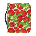 Hand Drawn Tomato Pattern Print Leather Bible Cover