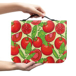 Hand Drawn Tomato Pattern Print Leather Bible Cover