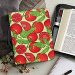 Hand Drawn Tomato Pattern Print Leather Bible Cover