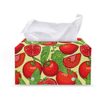 Hand Drawn Tomato Pattern Print Leather Tissue Box Cover