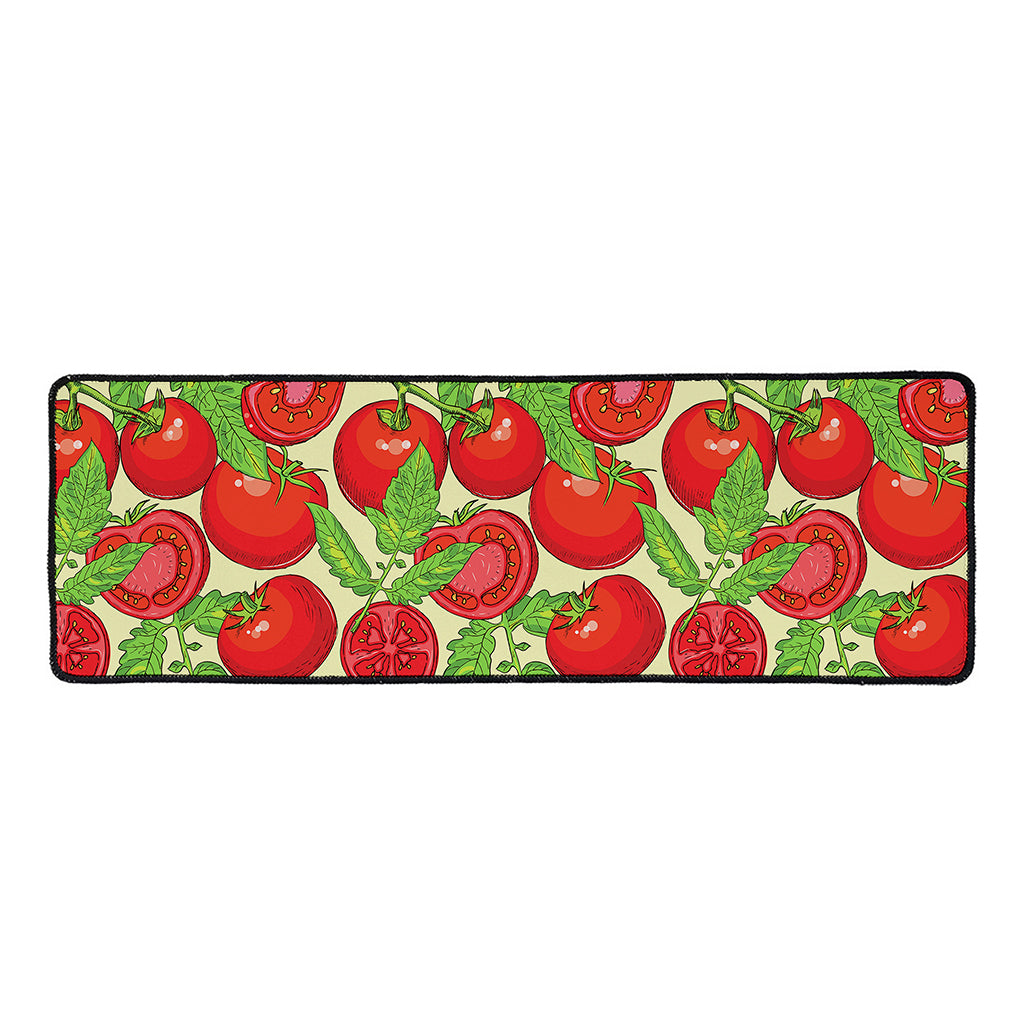 Hand Drawn Tomato Pattern Print Long Kitchen Mat