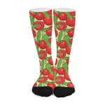 Hand Drawn Tomato Pattern Print Long Socks