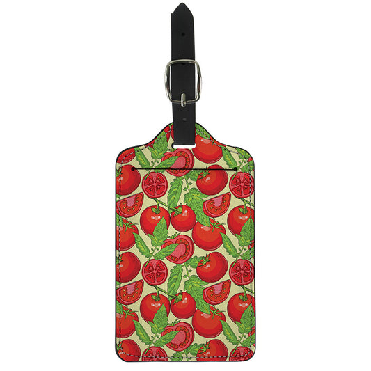 Hand Drawn Tomato Pattern Print Luggage Tag