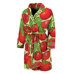 Hand Drawn Tomato Pattern Print Men's Bathrobe