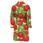 Hand Drawn Tomato Pattern Print Men's Bathrobe