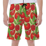 Hand Drawn Tomato Pattern Print Men's Beach Shorts