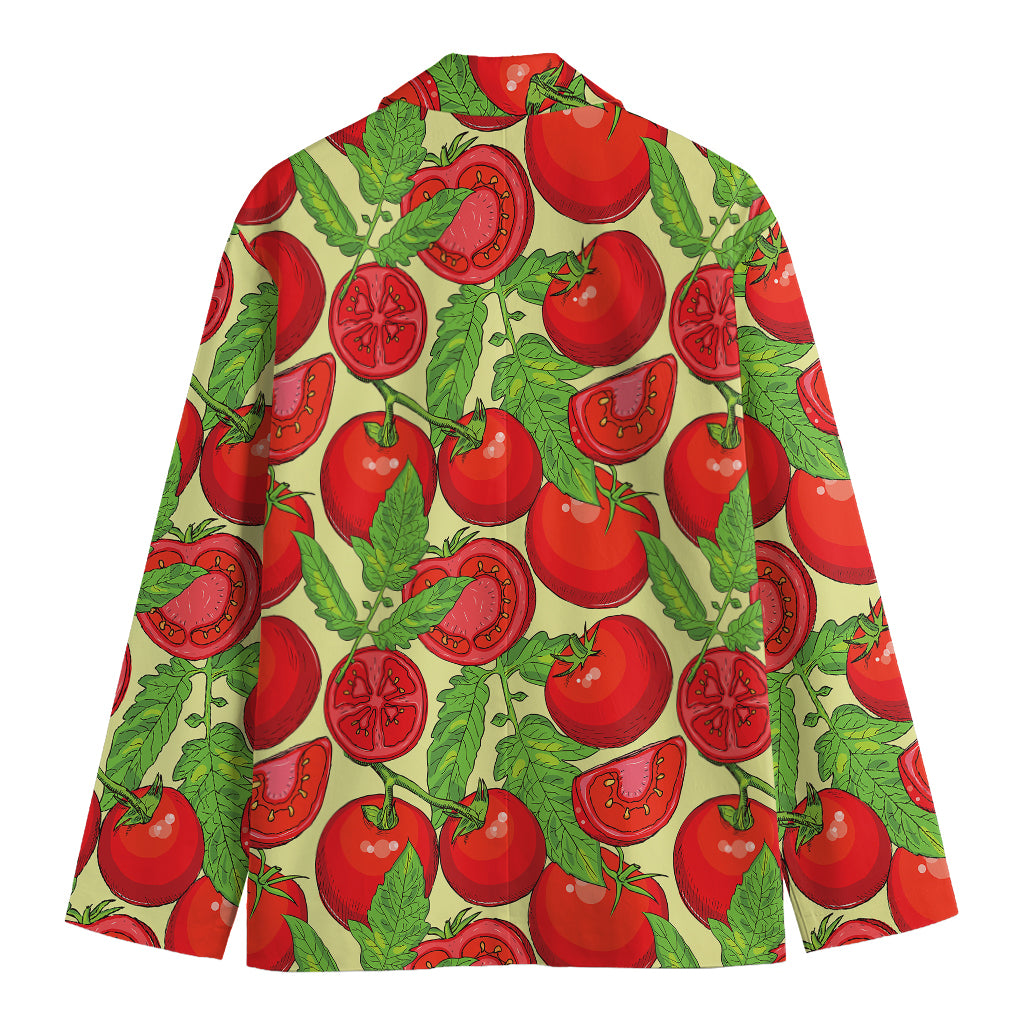 Hand Drawn Tomato Pattern Print Men's Blazer