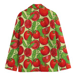 Hand Drawn Tomato Pattern Print Men's Blazer