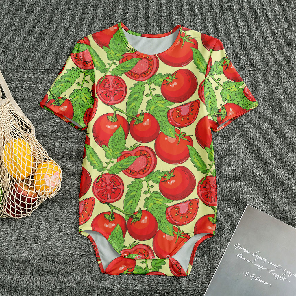 Hand Drawn Tomato Pattern Print Men's Bodysuit