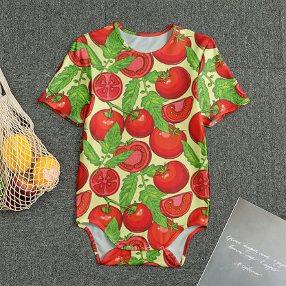 Hand Drawn Tomato Pattern Print Men's Bodysuit