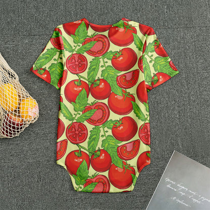Hand Drawn Tomato Pattern Print Men's Bodysuit