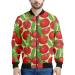 Hand Drawn Tomato Pattern Print Men's Bomber Jacket