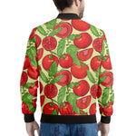 Hand Drawn Tomato Pattern Print Men's Bomber Jacket
