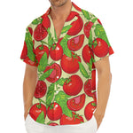 Hand Drawn Tomato Pattern Print Men's Deep V-Neck Shirt