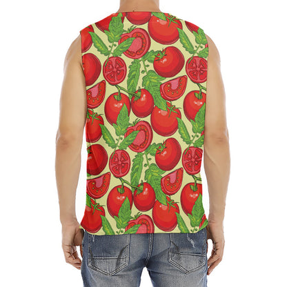 Hand Drawn Tomato Pattern Print Men's Fitness Tank Top