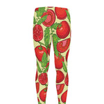 Hand Drawn Tomato Pattern Print Men's leggings