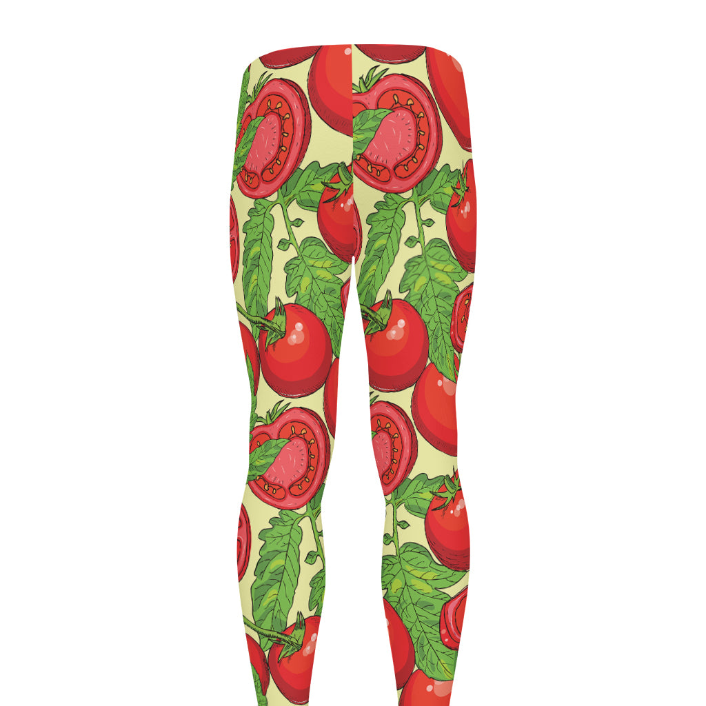 Hand Drawn Tomato Pattern Print Men's leggings
