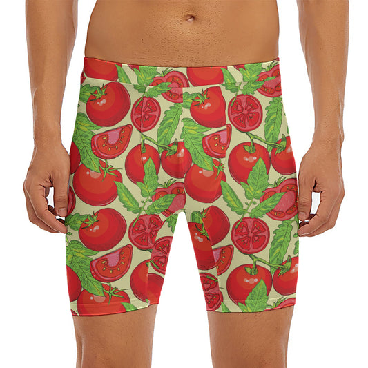 Hand Drawn Tomato Pattern Print Men's Long Boxer Briefs