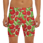 Hand Drawn Tomato Pattern Print Men's Long Boxer Briefs