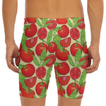 Hand Drawn Tomato Pattern Print Men's Long Boxer Briefs