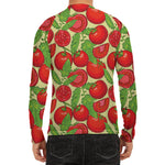 Hand Drawn Tomato Pattern Print Men's Long Sleeve Rash Guard