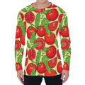 Hand Drawn Tomato Pattern Print Men's Long Sleeve T-Shirt