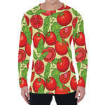 Hand Drawn Tomato Pattern Print Men's Long Sleeve T-Shirt