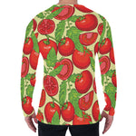 Hand Drawn Tomato Pattern Print Men's Long Sleeve T-Shirt