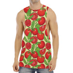 Hand Drawn Tomato Pattern Print Men's Muscle Tank Top