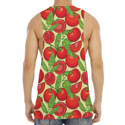 Hand Drawn Tomato Pattern Print Men's Muscle Tank Top