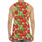 Hand Drawn Tomato Pattern Print Men's Muscle Tank Top