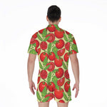 Hand Drawn Tomato Pattern Print Men's Rompers