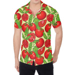 Hand Drawn Tomato Pattern Print Men's Shirt