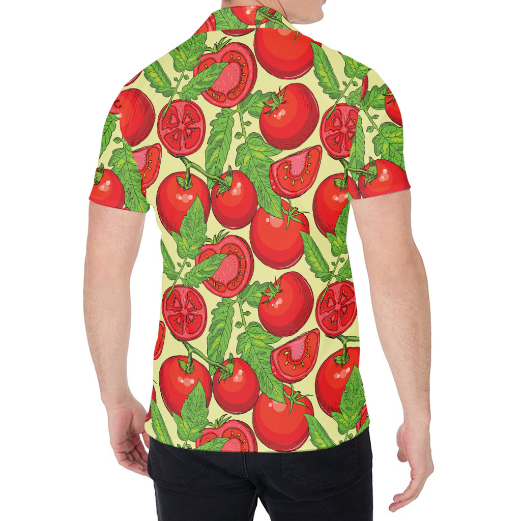 Hand Drawn Tomato Pattern Print Men's Shirt