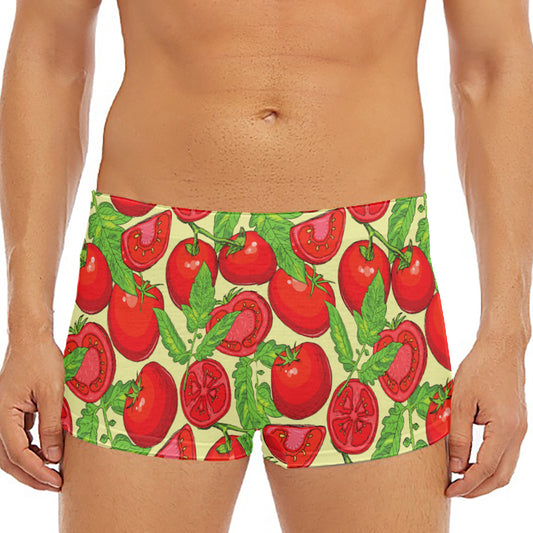Hand Drawn Tomato Pattern Print Men's Short Boxer Briefs