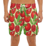 Hand Drawn Tomato Pattern Print Men's Split Running Shorts