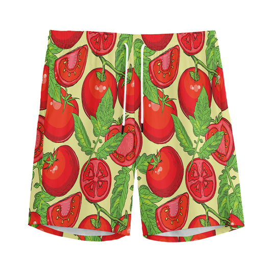 Hand Drawn Tomato Pattern Print Men's Sports Shorts