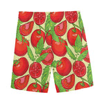 Hand Drawn Tomato Pattern Print Men's Sports Shorts
