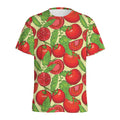 Hand Drawn Tomato Pattern Print Men's Athletic T-Shirt