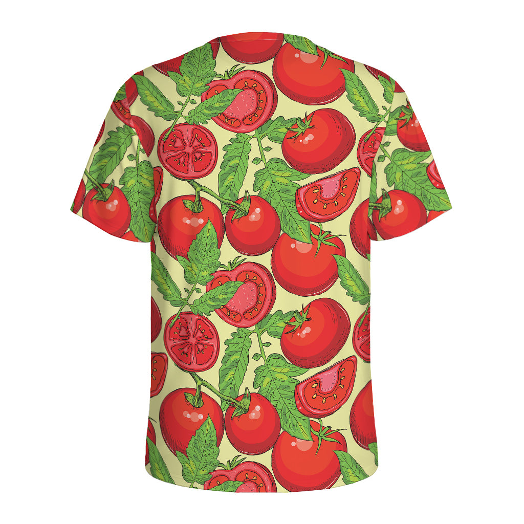 Hand Drawn Tomato Pattern Print Men's Sports T-Shirt