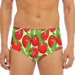 Hand Drawn Tomato Pattern Print Men's Triangle Swim Briefs