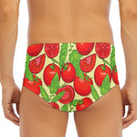 Hand Drawn Tomato Pattern Print Men's Triangle Swim Briefs