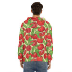 Hand Drawn Tomato Pattern Print Men's Velvet Pullover Hoodie