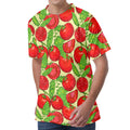 Hand Drawn Tomato Pattern Print Men's Velvet T-Shirt