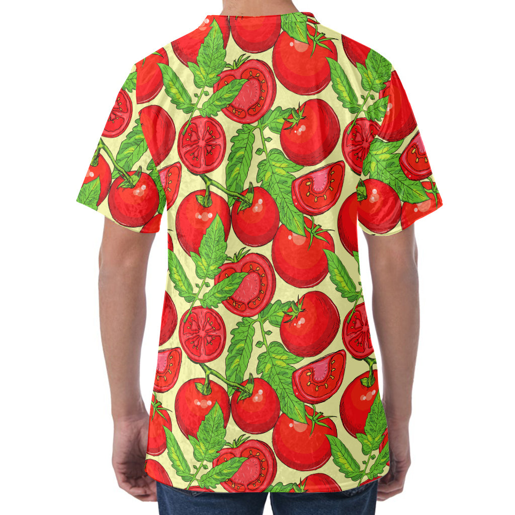Hand Drawn Tomato Pattern Print Men's Velvet T-Shirt