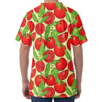 Hand Drawn Tomato Pattern Print Men's Velvet T-Shirt