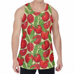 Hand Drawn Tomato Pattern Print Men's Velvet Tank Top