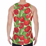 Hand Drawn Tomato Pattern Print Men's Velvet Tank Top