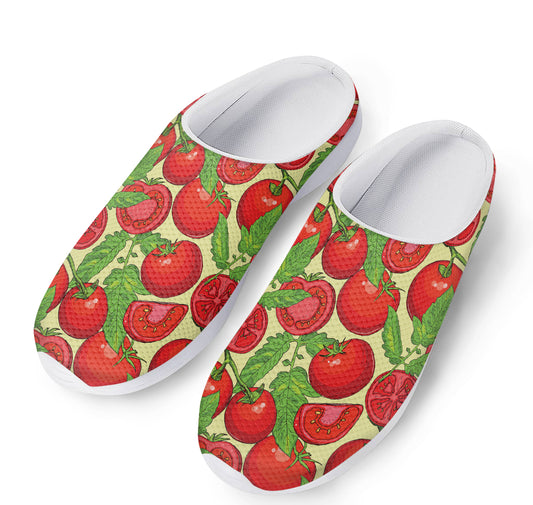 Hand Drawn Tomato Pattern Print Mesh Casual Shoes